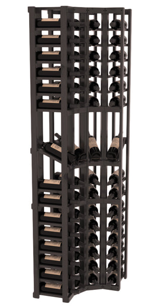 Elementcollection 4 Column Corner Display Row Wood Wine Rack Black Stained