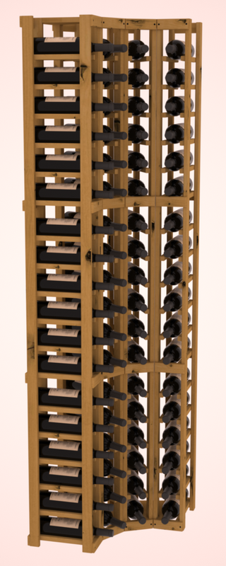 Elementcollection 4 Column Corner Wood Wine Rack Oak Stained