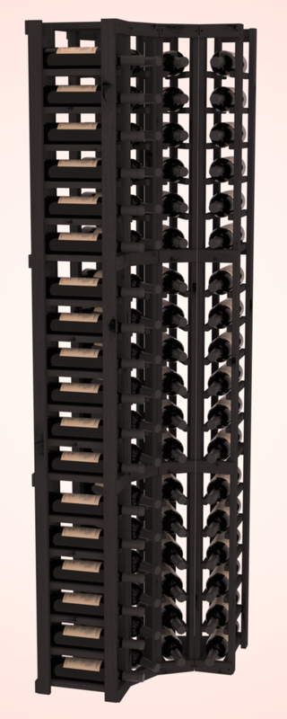 Elementcollection 4 Column Corner Wood Wine Rack Black Stained