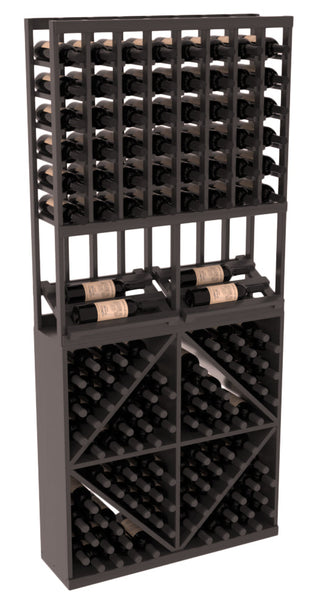 Elementcollection 8 Column Side Display 96 Wine Bin Combo Greywash Stained