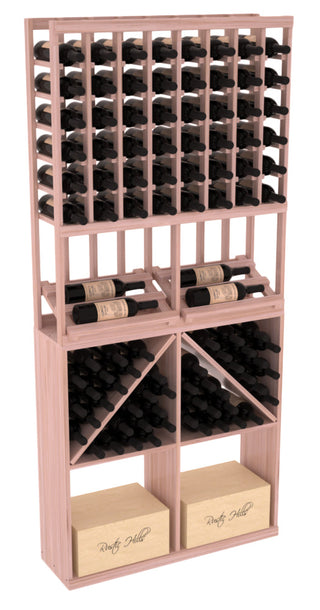 Elementcollection 8 Column Side Display 96 Wine Bin Case Combo Walnut Stained