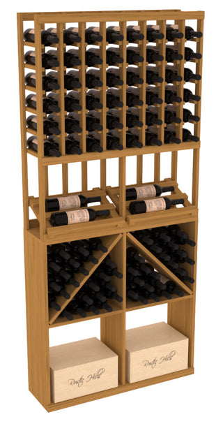 Elementcollection 8 Column Side Display 96 Wine Bin Case Combo Black Stained
