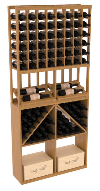 Elementcollection 8 Column Side Display 96 Wine Bin Case Combo Black Stained
