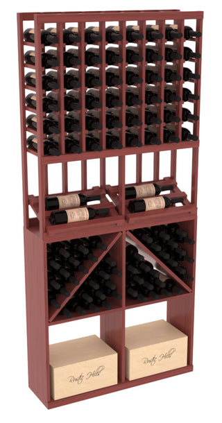 Elementcollection 8 Column Side Display 96 Wine Bin Case Combo Greywash Stained