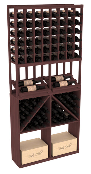 Elementcollection 8 Column Side Display 96 Wine Bin Case Combo Oak Stained