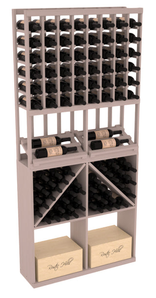 Elementcollection 8 Column Side Display 96 Wine Bin Case Combo Cherry Stained