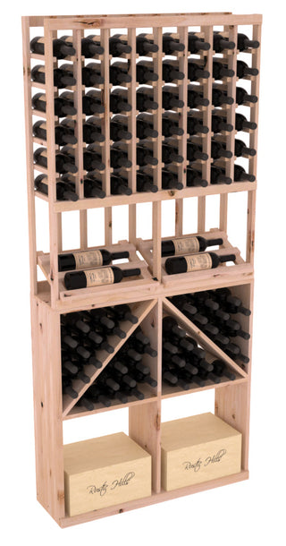 Elementcollection 8 Column Side Display 96 Wine Bin Case Combo Walnut Stained