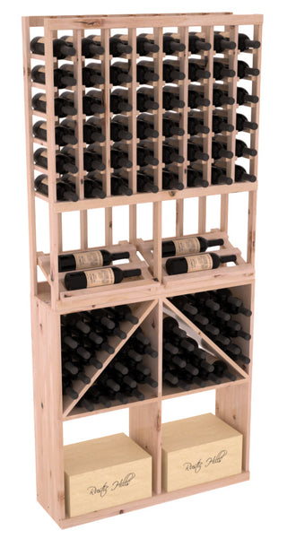 Elementcollection 8 Column Side Display 96 Wine Bin Case Combo Walnut Stained