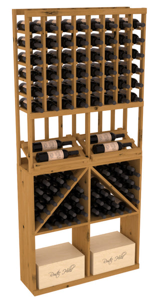 Elementcollection 8 Column Side Display 96 Wine Bin Case Combo Black Stained