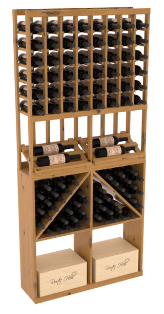 Elementcollection 8 Column Side Display 96 Wine Bin Case Combo Black Stained