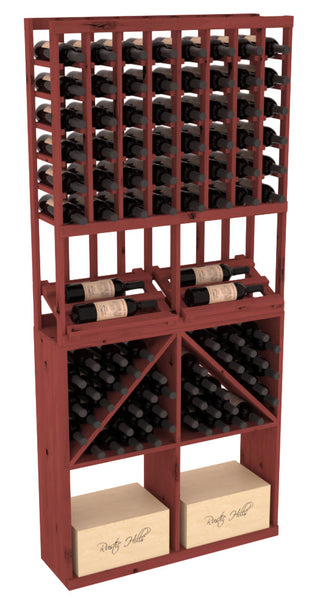 Elementcollection 8 Column Side Display 96 Wine Bin Case Combo Greywash Stained