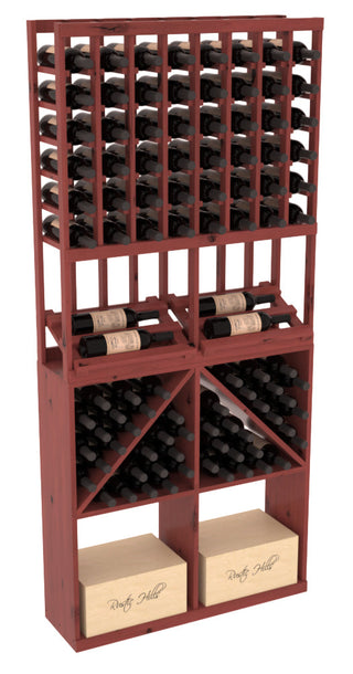 Elementcollection 8 Column Side Display 96 Wine Bin Case Combo Greywash Stained