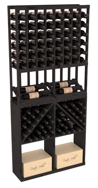 Elementcollection 8 Column Side Display 96 Wine Bin Case Combo Oak Stained