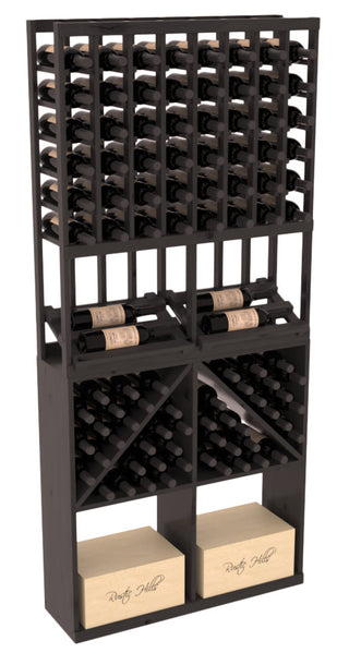 Elementcollection 8 Column Side Display 96 Wine Bin Case Combo Oak Stained