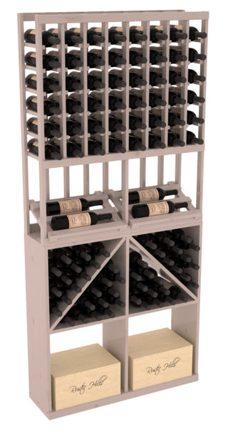 Elementcollection 8 Column Side Display 96 Wine Bin Case Combo Cherry Stained
