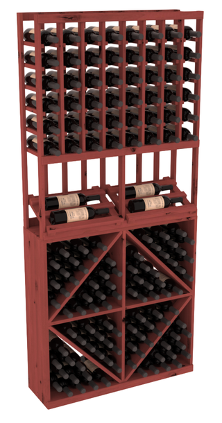 Elementcollection 8 Column Side Display 96 Wine Bin Combo Cherry Stained