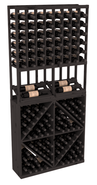 Elementcollection 8 Column Side Display 96 Wine Bin Combo Black Stained