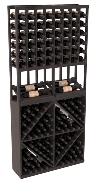 Elementcollection 8 Column Side Display 96 Wine Bin Combo Black Stained