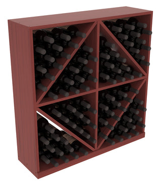 Elementcollection Diamond Wine Bin With Top Cherry Stained