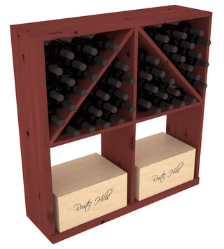 Elementcollection Solid Case Wine Bottle Bin With Top 1 Cherry Stained