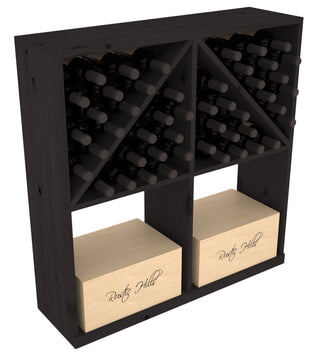 Elementcollection Solid Case Wine Bottle Bin With Top 1 Black Stained