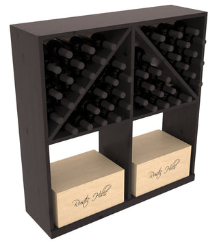 Elementcollection Solid Case Wine Bottle Bin With Top 1 Black Stained