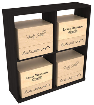 Elementcollection Solid Case Wine Bin Black Stained