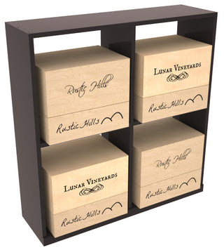 Elementcollection Solid Case Wine Bin With Top Oak Stained