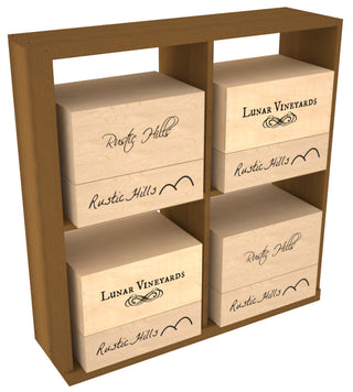 Elementcollection Solid Case Wine Bin With Top Black Stained