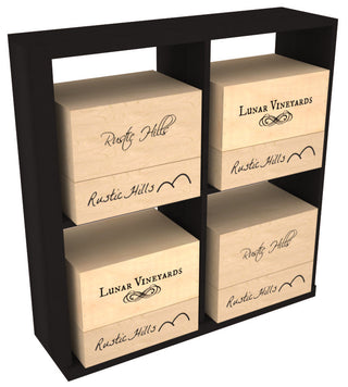 Elementcollection Solid Case Wine Bin With Top Oak Stained