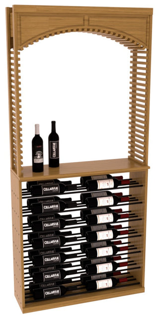 Elementcollection 35 Cellar Arch Horizontal Display Combo Black Metal Rail Oak Stained