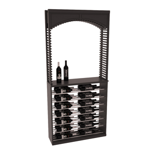 Elementcollection 35 Cellar Arch Horizontal Display Combo Black Metal Rail Walnut Stained