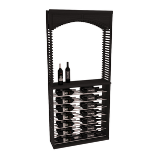Elementcollection 35 Cellar Arch Horizontal Display Combo Black Metal Rail Oak Stained