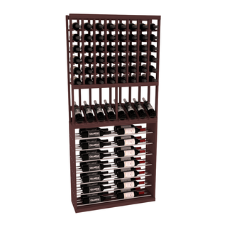 Elementcollection 35 High Reveal Horizontal Display Combo Black Metal Rail Walnut Stained