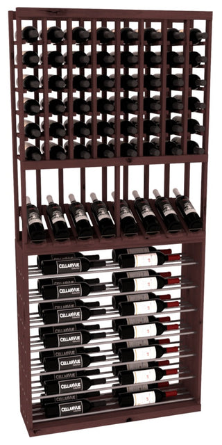 Elementcollection 35 High Reveal Horizontal Display Combo Gunmetal Rail Walnut Stained