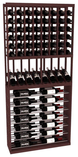 Elementcollection 35 High Reveal Horizontal Display Combo Gunmetal Rail Walnut Stained