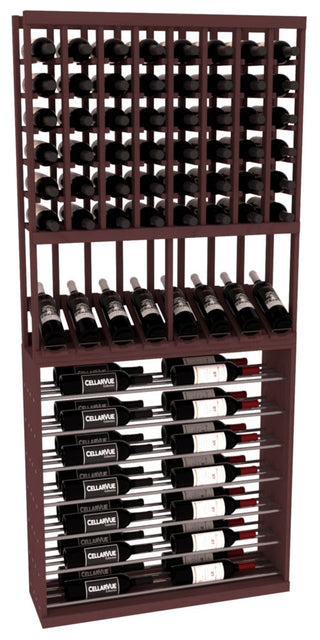 Elementcollection 35 High Reveal Horizontal Display Combo Gunmetal Rail Walnut Stained