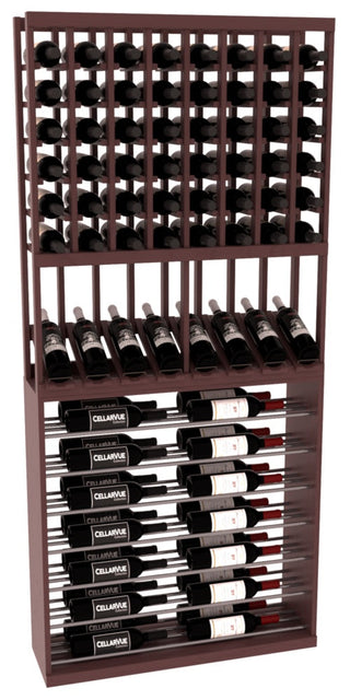Elementcollection 35 High Reveal Horizontal Display Combo Gunmetal Rail Walnut Stained