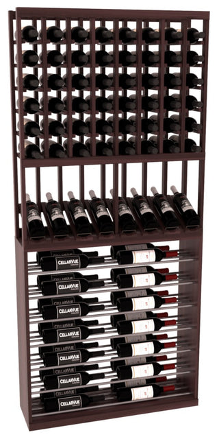 Elementcollection 35 High Reveal Horizontal Display Combo Gunmetal Rail Walnut Stained
