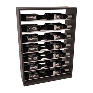 Elementcollection 26 Horizontal Base Display Black Metal Rail Walnut Stained