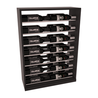 Elementcollection 26 Horizontal Base Display Black Metal Rail Walnut Stained