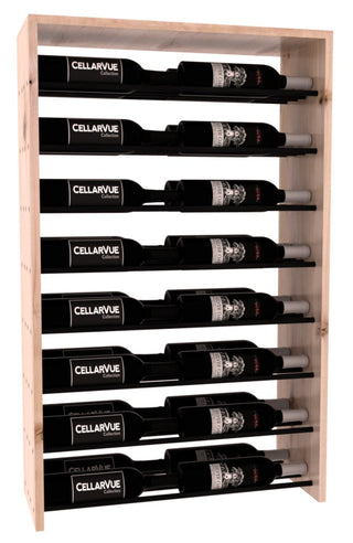 Elementcollection 26 Horizontal Double Deep Top Display Black Metal Rail Cherry Stained