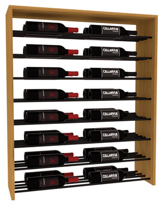 Elementcollection 35 Horizontal Double Deep Top Display Black Metal Rail Oak Stained