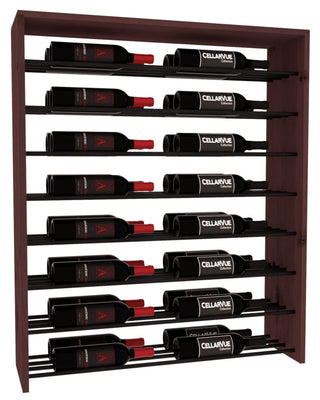 Elementcollection 35 Horizontal Double Deep Top Display Black Metal Rail Walnut Stained