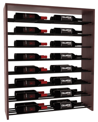 Elementcollection 35 Horizontal Double Deep Top Display Black Metal Rail Walnut Stained