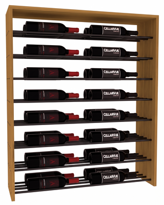 Elementcollection 35 Horizontal Double Deep Top Display Black Metal Rail Oak Stained