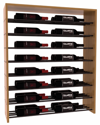Elementcollection 35 Horizontal Double Deep Top Display Black Metal Rail Oak Stained
