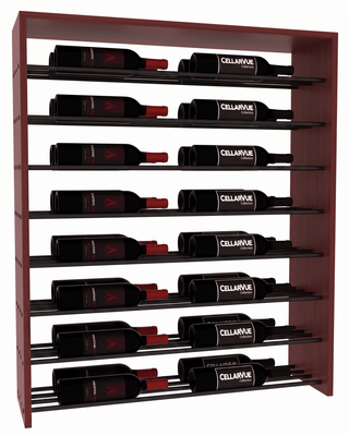 Elementcollection 35 Horizontal Double Deep Top Display Black Metal Rail Cherry Stained