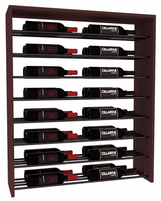 Elementcollection 35 Horizontal Double Deep Top Display Black Metal Rail Walnut Stained