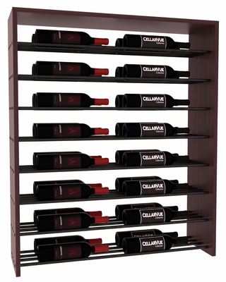 Elementcollection 35 Horizontal Double Deep Top Display Black Metal Rail Walnut Stained